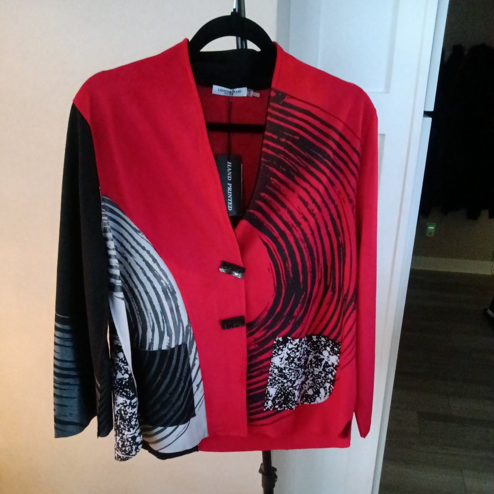 Chic Red and Black Women's Jacket
